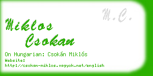 miklos csokan business card