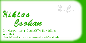 miklos csokan business card